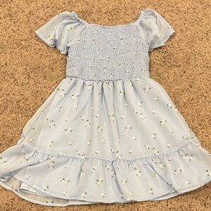 Girls' Light Blue Floral  Dress